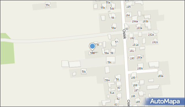 Osiek, Osiek, 58B, mapa Osiek
