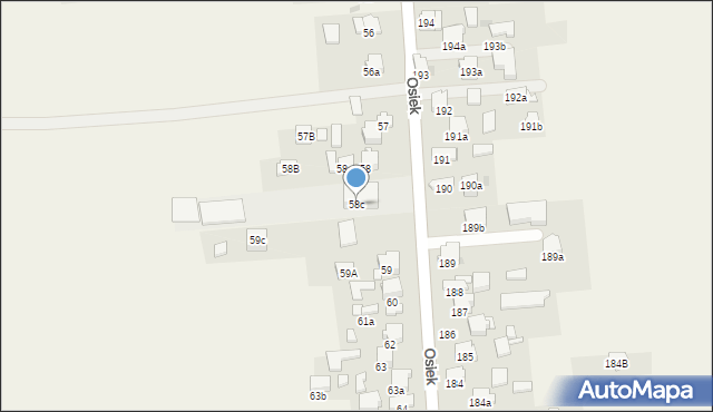 Osiek, Osiek, 58c, mapa Osiek
