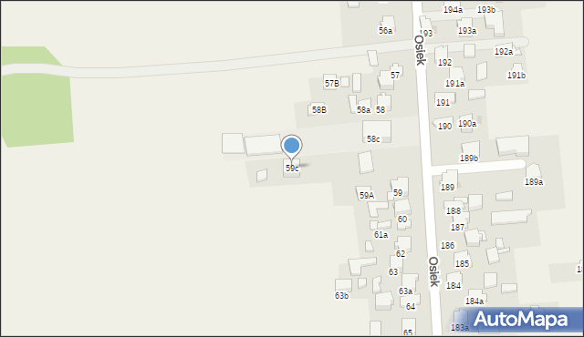 Osiek, Osiek, 59c, mapa Osiek