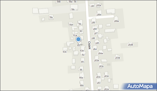 Osiek, Osiek, 63, mapa Osiek