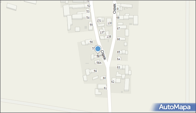 Osiek, Osiek, 58, mapa Osiek