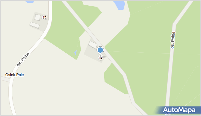 Osiek, Osiedle Polne, 14, mapa Osiek