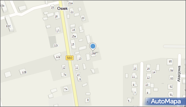 Osiek, Osiek, 14a, mapa Osiek