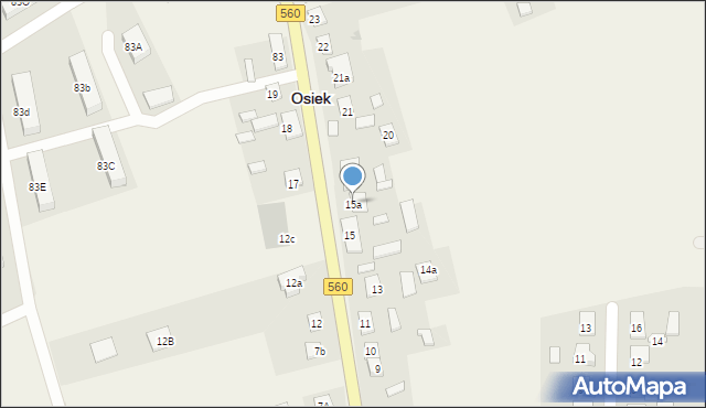 Osiek, Osiek, 15a, mapa Osiek