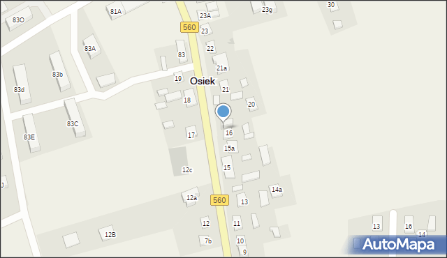 Osiek, Osiek, 16a, mapa Osiek