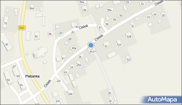 Osiek, Osiek, 27b, mapa Osiek