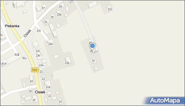 Osiek, Osiek, 29b, mapa Osiek