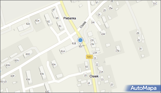 Osiek, Osiek, 81c, mapa Osiek