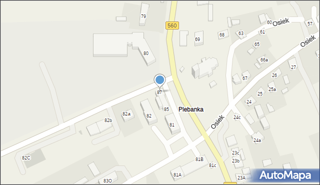 Osiek, Osiek, 87, mapa Osiek