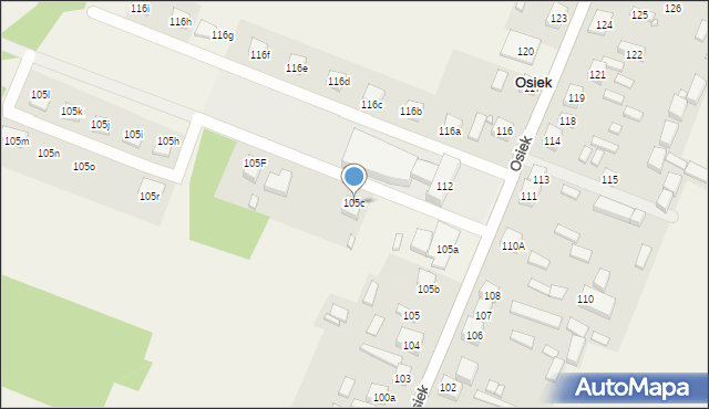 Osiek, Osiek, 105c, mapa Osiek