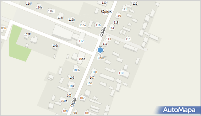 Osiek, Osiek, 110A, mapa Osiek