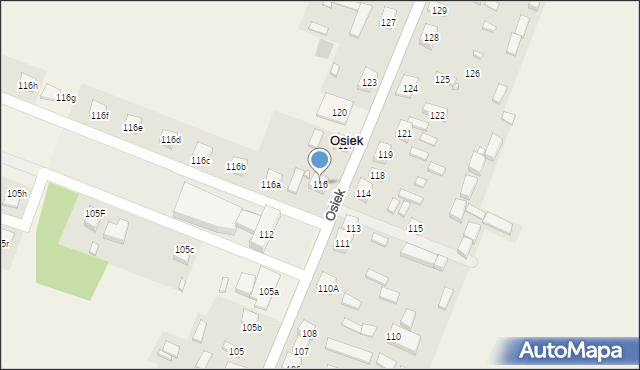 Osiek, Osiek, 116, mapa Osiek