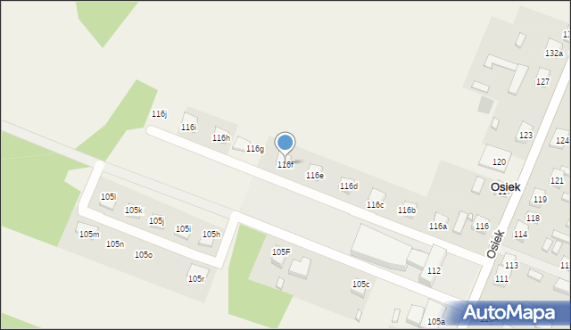 Osiek, Osiek, 116f, mapa Osiek