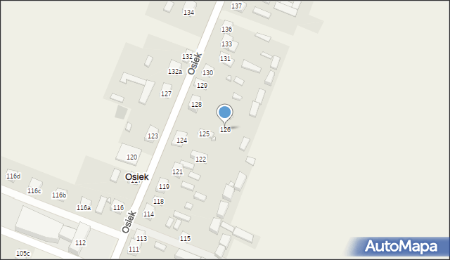 Osiek, Osiek, 126, mapa Osiek