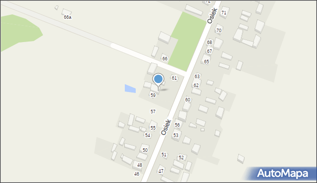 Osiek, Osiek, 59A, mapa Osiek