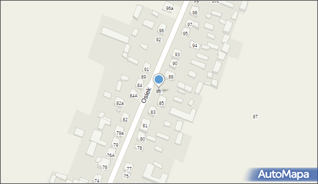 Osiek, Osiek, 86, mapa Osiek