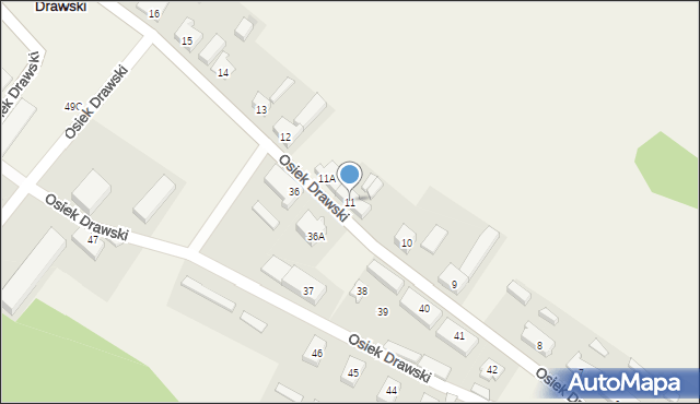 Osiek Drawski, Osiek Drawski, 11, mapa Osiek Drawski