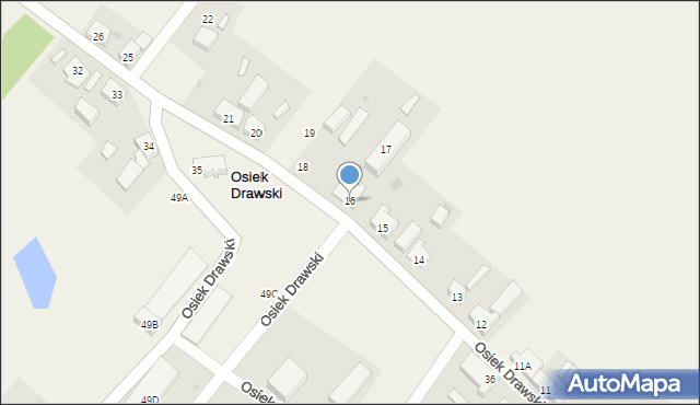 Osiek Drawski, Osiek Drawski, 16, mapa Osiek Drawski