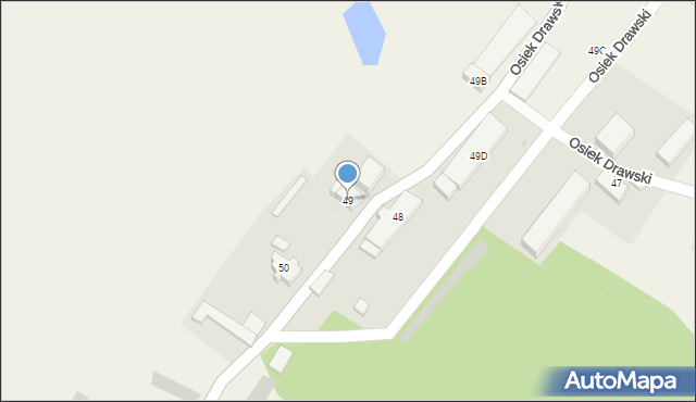 Osiek Drawski, Osiek Drawski, 49, mapa Osiek Drawski