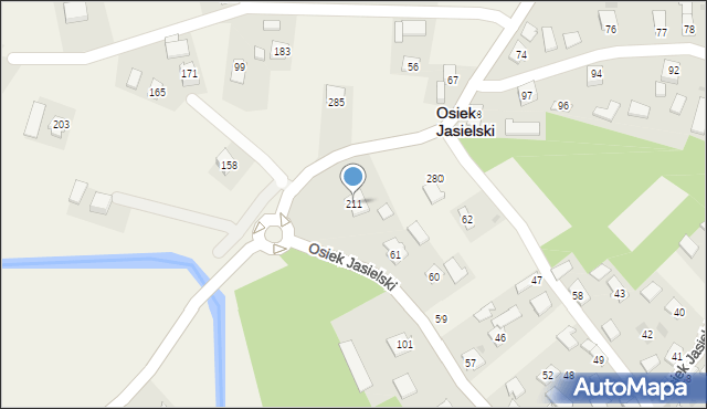 Osiek Jasielski, Osiek Jasielski, 211, mapa Osiek Jasielski
