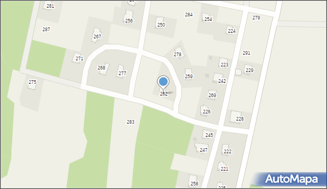 Osiek Jasielski, Osiek Jasielski, 262, mapa Osiek Jasielski