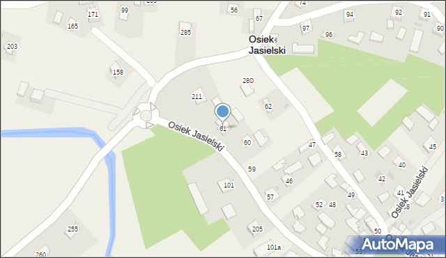 Osiek Jasielski, Osiek Jasielski, 61, mapa Osiek Jasielski