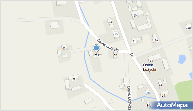 Osiek Łużycki, Osiek Łużycki, 76A, mapa Osiek Łużycki