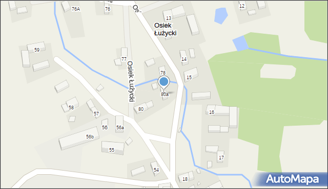 Osiek Łużycki, Osiek Łużycki, 80a, mapa Osiek Łużycki