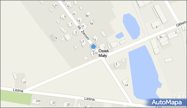 Osiek Mały, Osiedle Żeromskiego Stefana, 1, mapa Osiek Mały