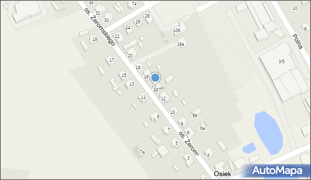 Osiek Mały, Osiedle Żeromskiego Stefana, 14, mapa Osiek Mały