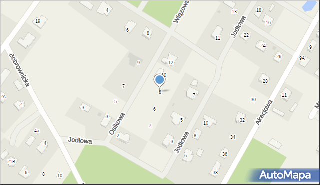 Osiek nad Wisłą, Osikowa, 8, mapa Osiek nad Wisłą