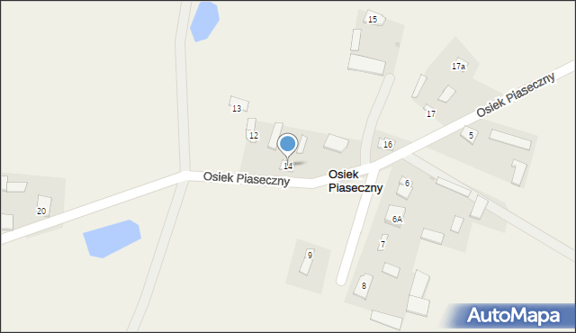 Osiek Piaseczny, Osiek Piaseczny, 14, mapa Osiek Piaseczny