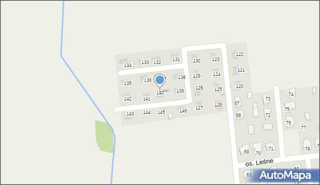 Osiek Wielki, Osiedle Leśne, 140, mapa Osiek Wielki