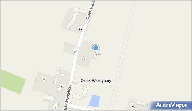 Osiek-Włostybory, Osiek-Włostybory, 10, mapa Osiek-Włostybory