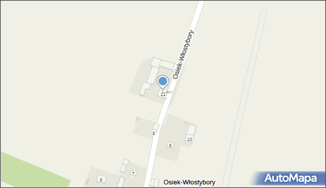 Osiek-Włostybory, Osiek-Włostybory, 11, mapa Osiek-Włostybory