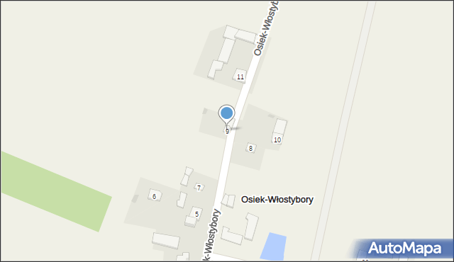 Osiek-Włostybory, Osiek-Włostybory, 9, mapa Osiek-Włostybory