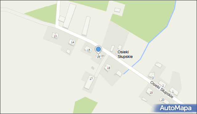 Osieki Słupskie, Osieki Słupskie, 16, mapa Osieki Słupskie