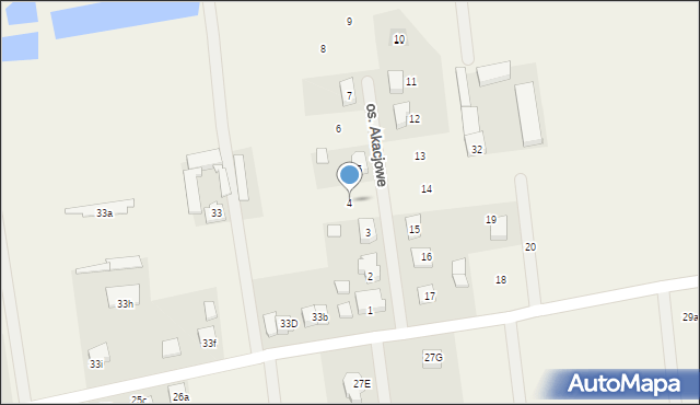 Osiniec, Osiedle Akacjowe, 4, mapa Osiniec