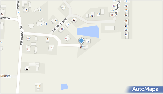 Osiniec, Osiedle Herbowe, 10, mapa Osiniec