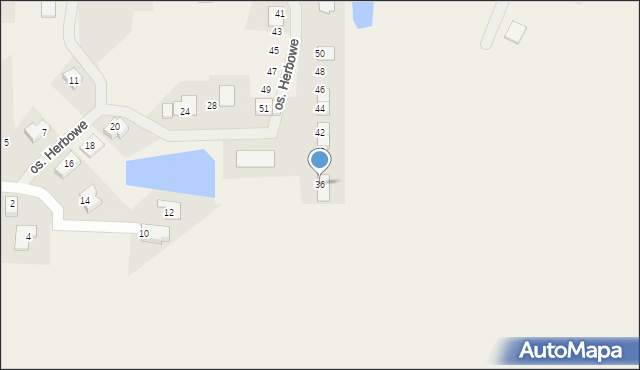 Osiniec, Osiedle Herbowe, 36, mapa Osiniec