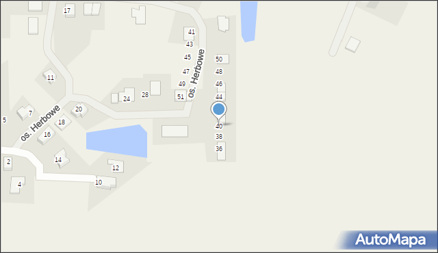 Osiniec, Osiedle Herbowe, 40, mapa Osiniec