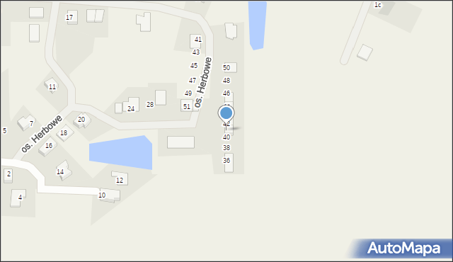 Osiniec, Osiedle Herbowe, 42a, mapa Osiniec