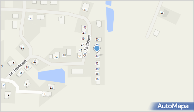 Osiniec, Osiedle Herbowe, 44, mapa Osiniec