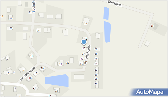 Osiniec, Osiedle Herbowe, 45, mapa Osiniec