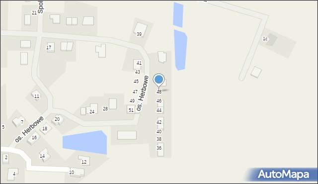 Osiniec, Osiedle Herbowe, 48, mapa Osiniec