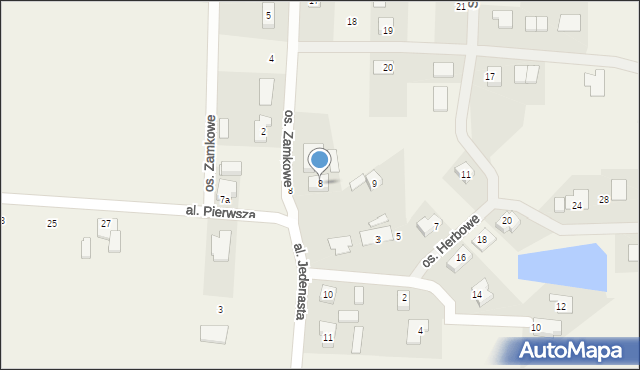 Osiniec, Osiedle Herbowe, 8, mapa Osiniec