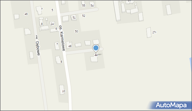 Osiniec, Osiedle Karmelowe, 44, mapa Osiniec