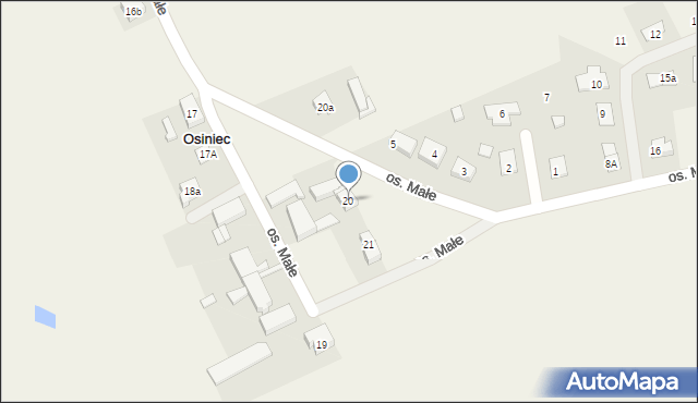 Osiniec, Osiedle Małe, 20, mapa Osiniec