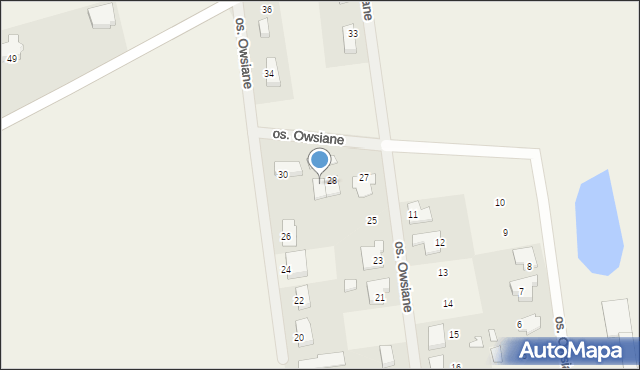 Osiniec, Osiedle Owsiane, 28a, mapa Osiniec