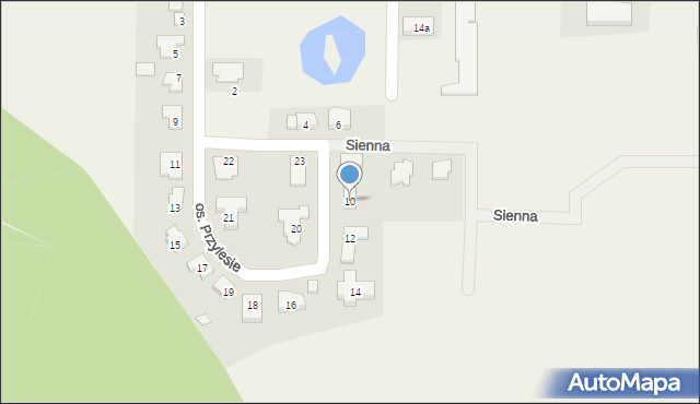Osiniec, Osiedle Przylesie, 10, mapa Osiniec